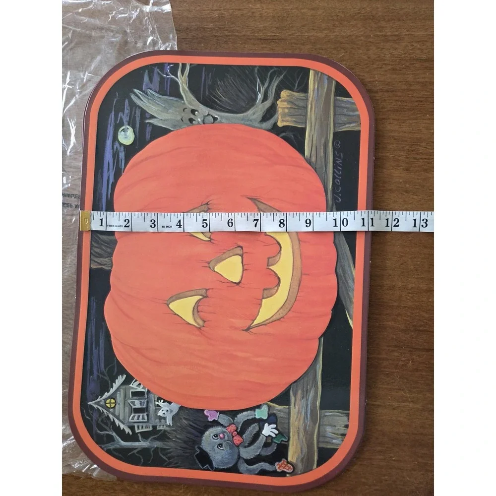 set of four Jack o lantern spooky placemats Halloween ghosts pumpkins wipeable